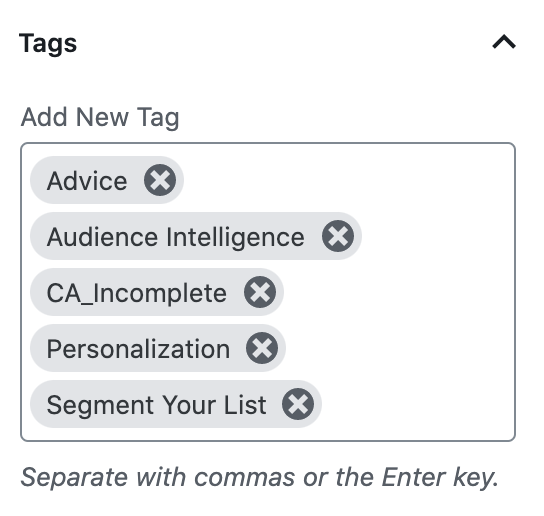 Using tags to organize your content
